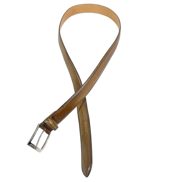 HARRIS DAL Barneys New York Men's Brown Leather Belt - Picture 7 of 10